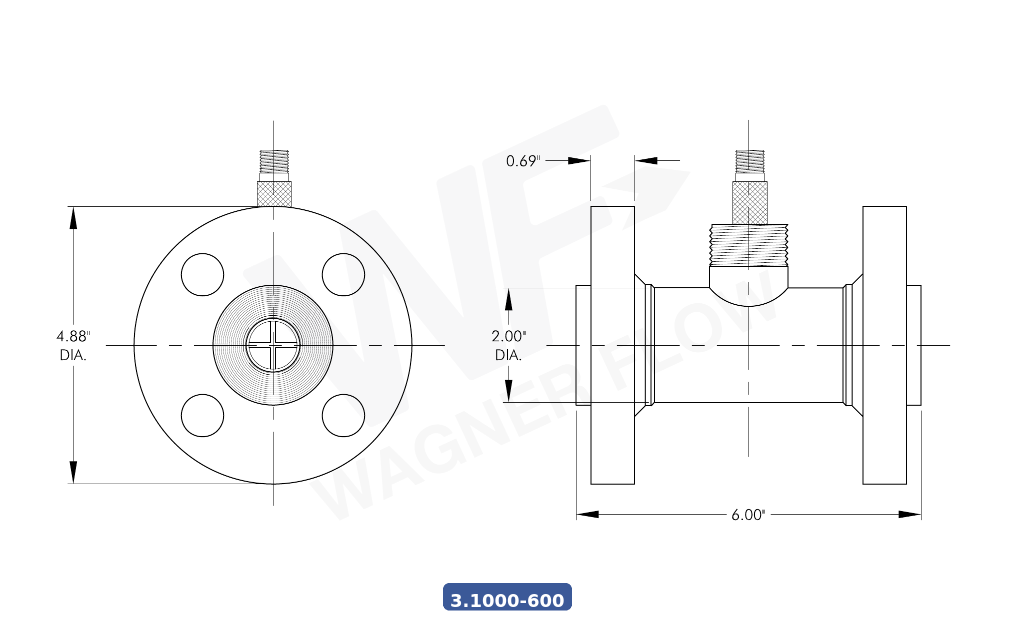 3-1000-600CS - Wagner Flow Turbine Flow Meter