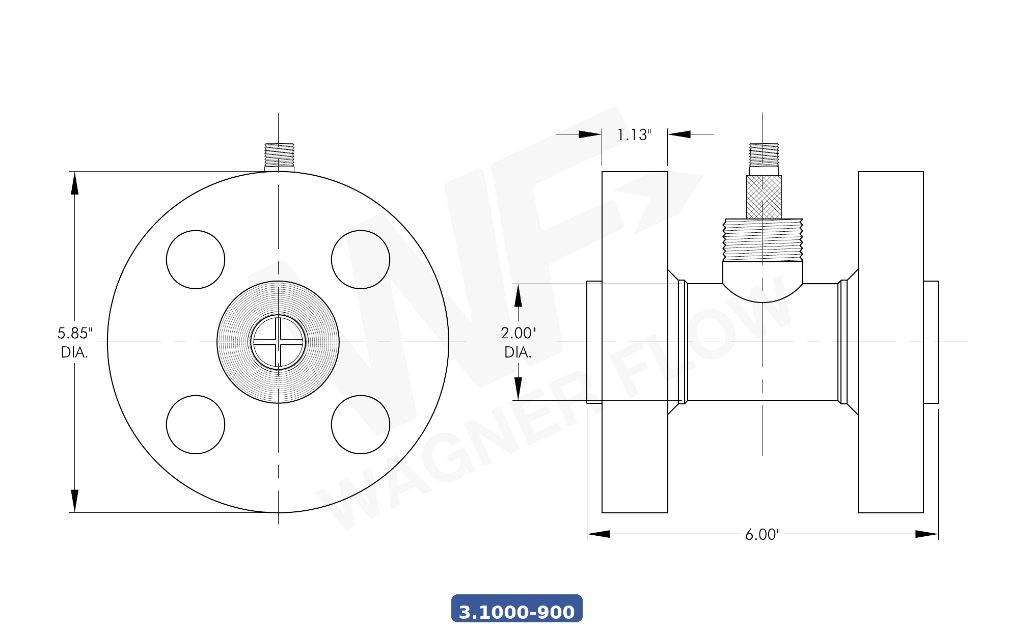 3-1000-900SS316 - Wagner Flow Turbine Flow Meter