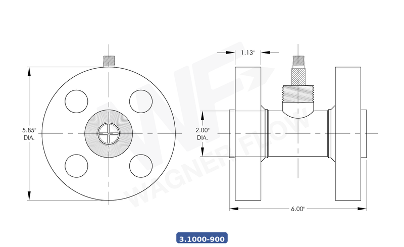 3-1000-900SS316 - Wagner Flow Turbine Flow Meter