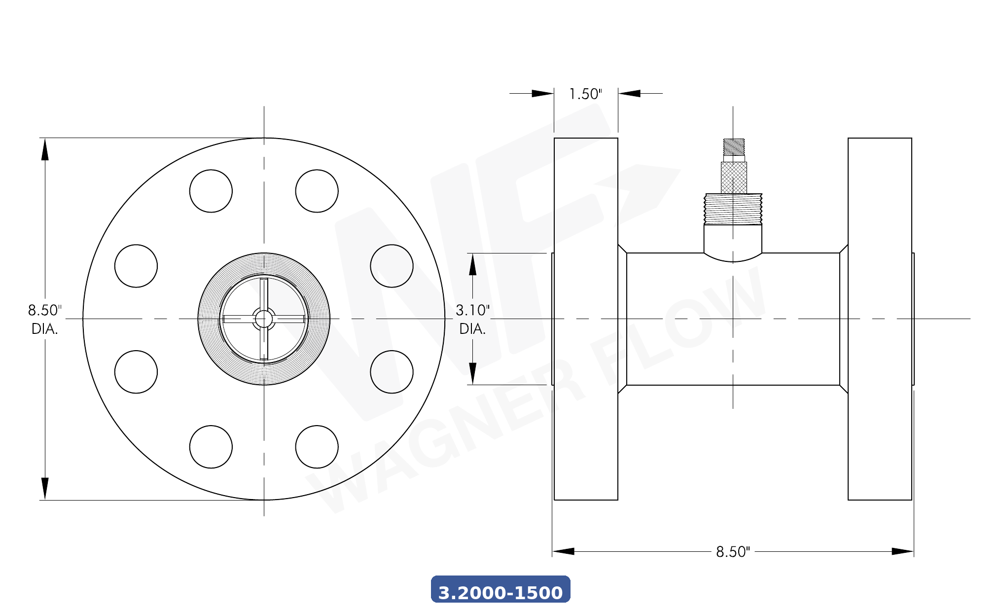 3-2000-1500SS316 - Wagner Flow Turbine Flow Meter