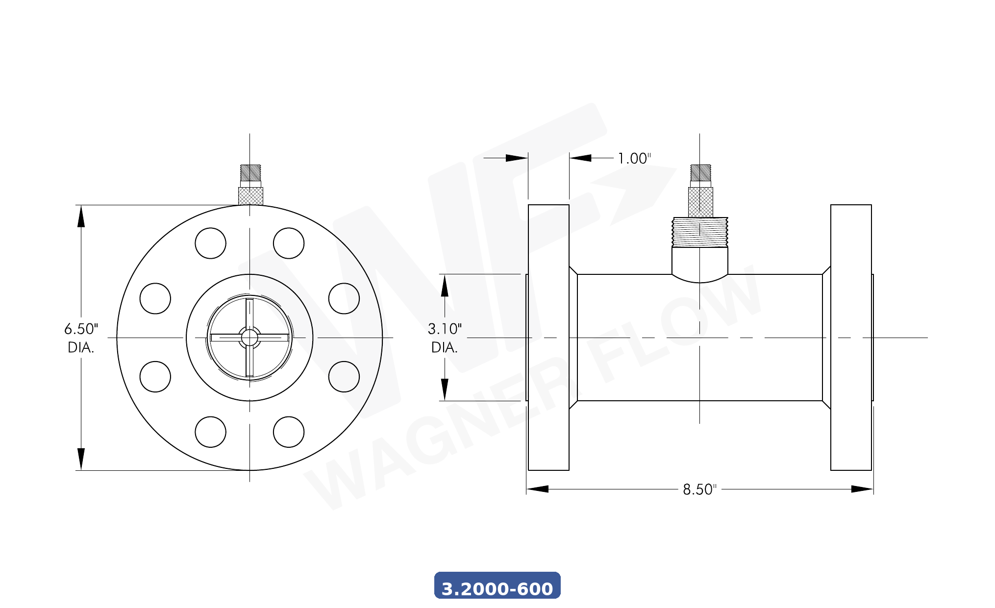 3-2000-600SS316 - Wagner Flow Turbine Flow Meter