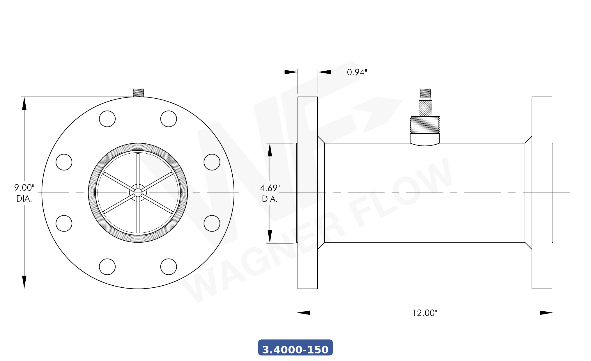 3-4000-150SS316 - Wagner Flow Turbine Flow Meter