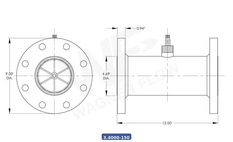 3-4000-150SS316 - Wagner Flow Turbine Flow Meter