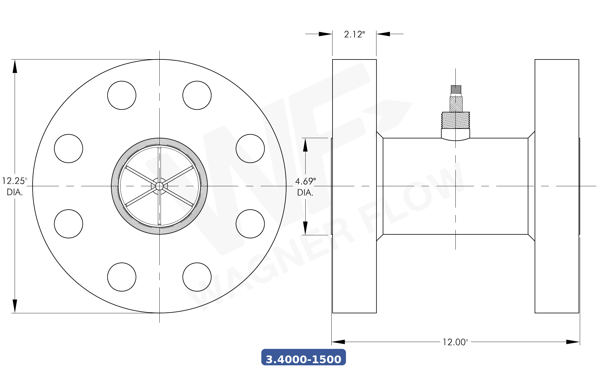 3-4000-1500CS - Wagner Flow Turbine Flow Meter
