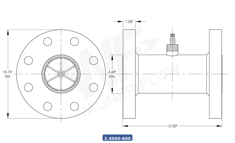 3-4000-600CS - Wagner Flow Turbine Flow Meter