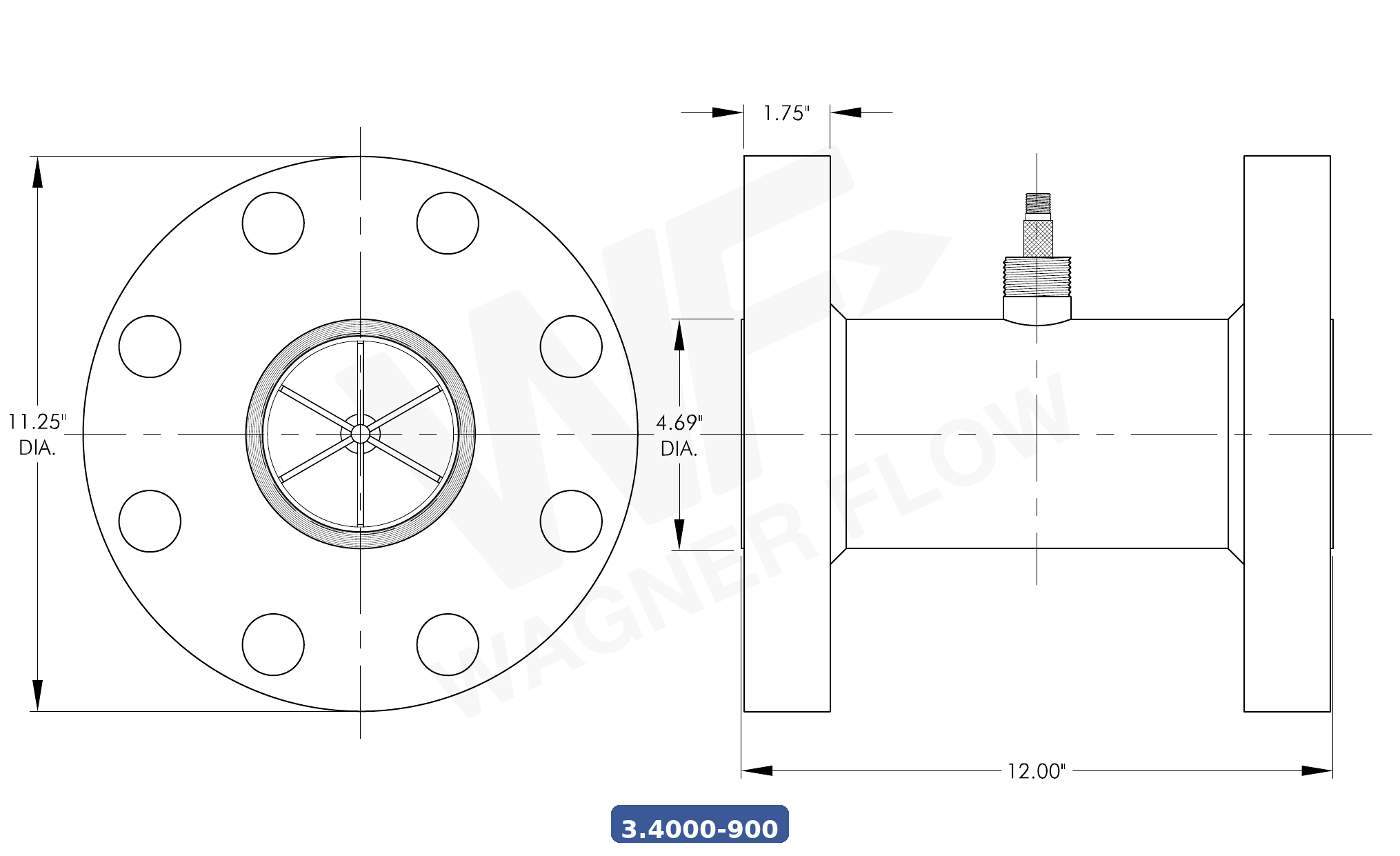 3-4000-900SS316 - Wagner Flow Turbine Flow Meter