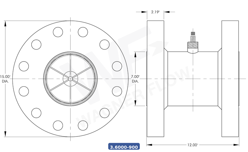 3-6000-900SS316 - Wagner Flow Turbine Flow Meter