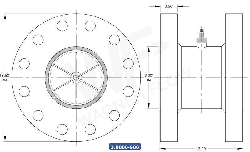 3-8000-900SS316-6 - Wagner Flow Turbine Flow Meter