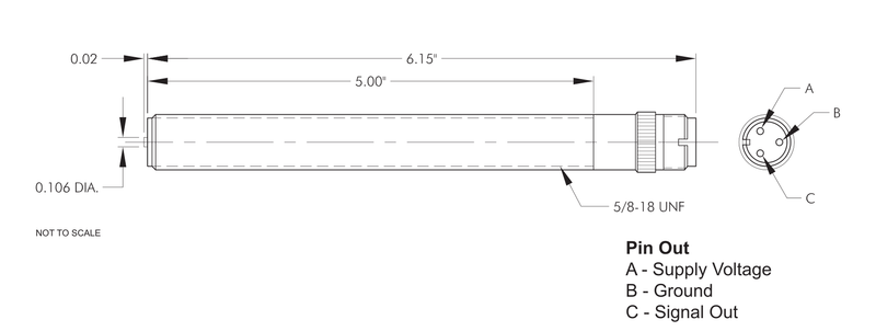4-5019 Amplified Magnetic Pickup Technical Drawing
