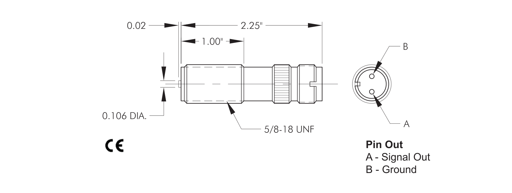 4-5060 Amplified Magnetic Pickup Technical Drawing