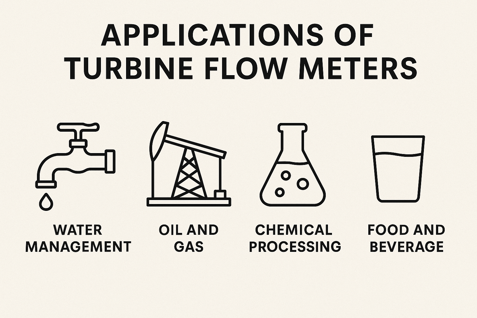 Explore the most common industrial applications of turbine flow meters across oil, water, food, and more.