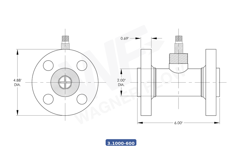 3-1000-600CS - Wagner Flow Turbine Flow Meter