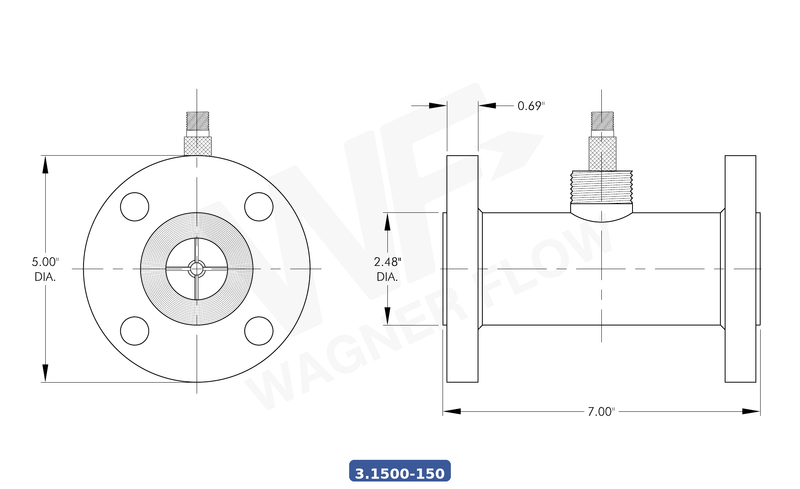 3-1500-150SS316 - Wagner Flow Turbine Flow Meter