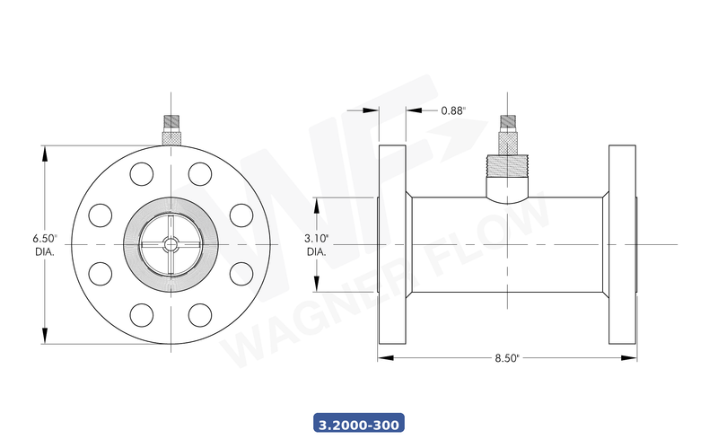 3-2000-300CS - Wagner Flow Turbine Flow Meter