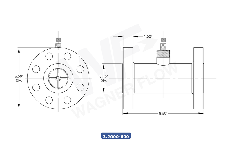 3-2000-600SS316 - Wagner Flow Turbine Flow Meter