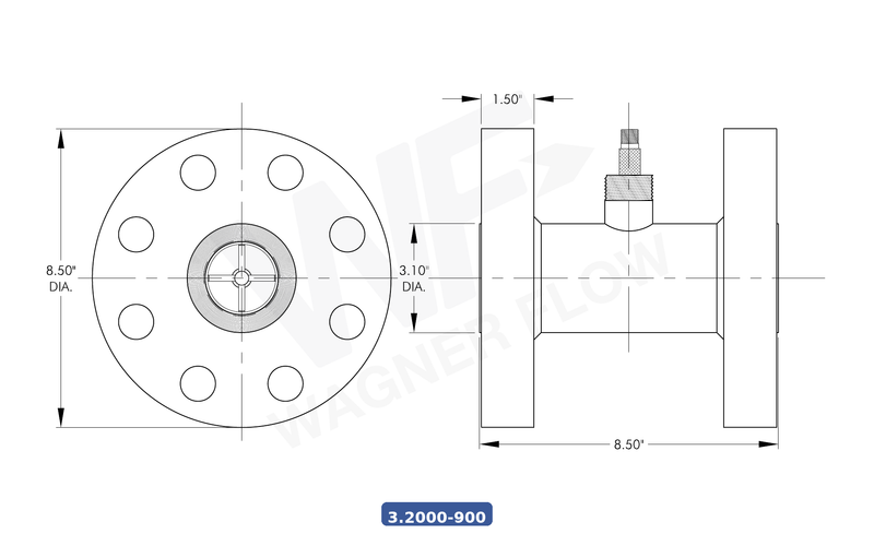 3-2000-900SS316 - Wagner Flow Turbine Flow Meter