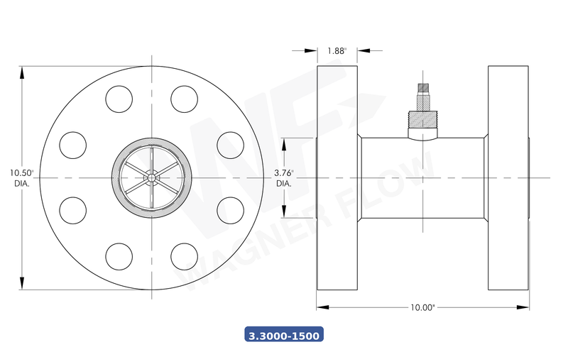 3-3000-1500SS316 - Wagner Flow Turbine Flow Meter
