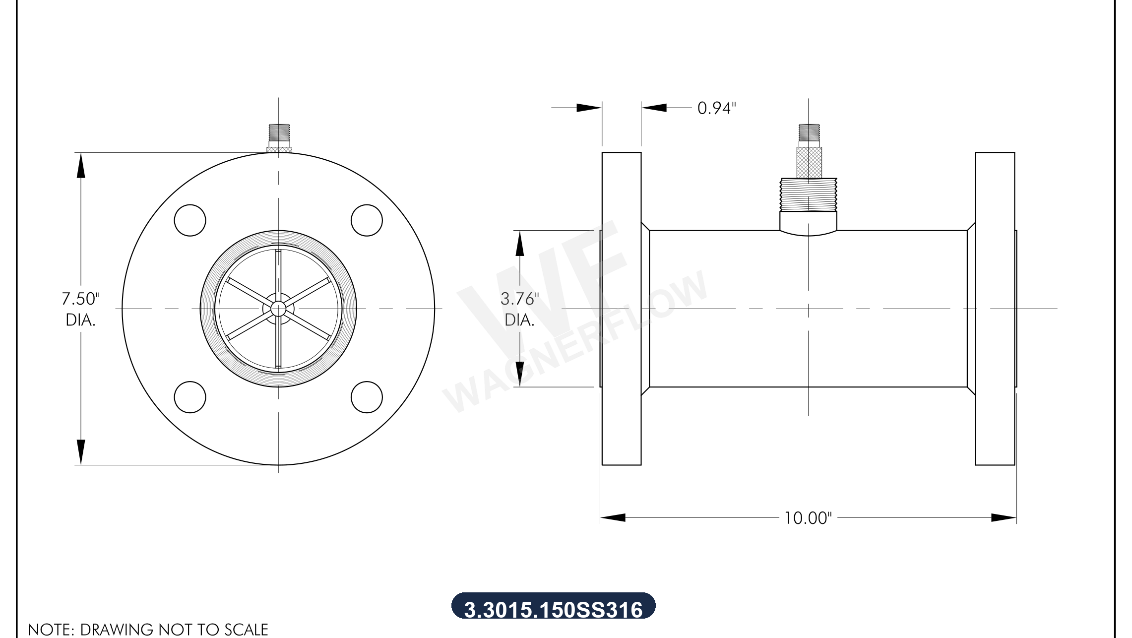 3-3015-150SS316 Technical Drawing