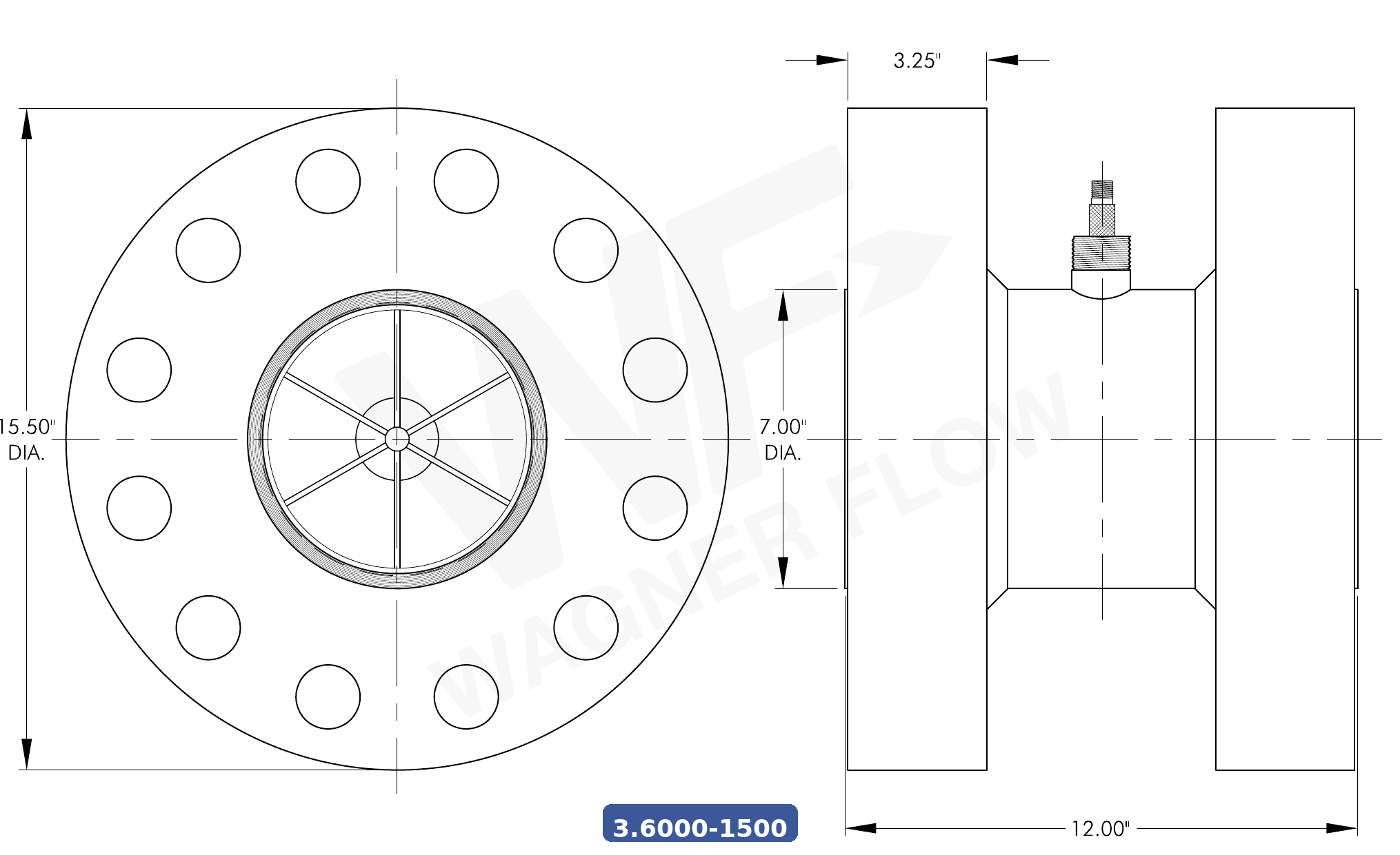 3-6000-1500SS316 - Wagner Flow Turbine Flow Meter