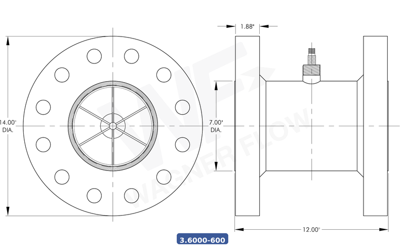 3-6000-600SS316 - Wagner Flow Turbine Flow Meter