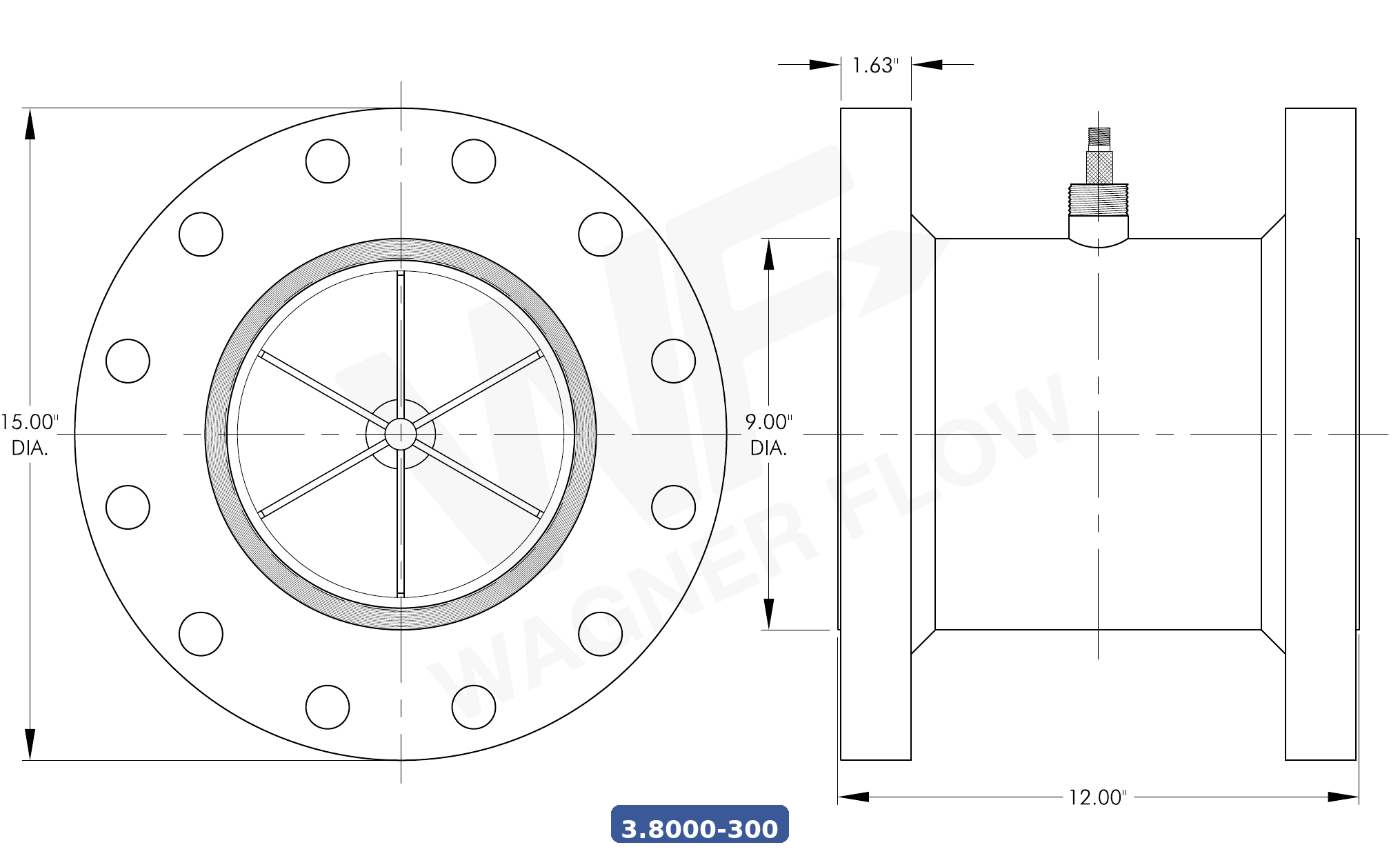 3-8000-300SS316-6 - Wagner Flow Turbine Flow Meter