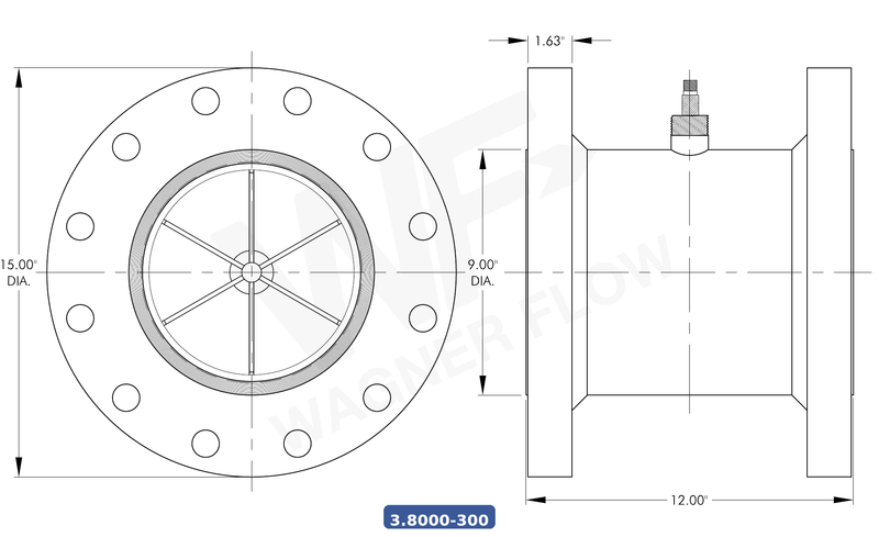 3-8000-300SS316-6 - Wagner Flow Turbine Flow Meter