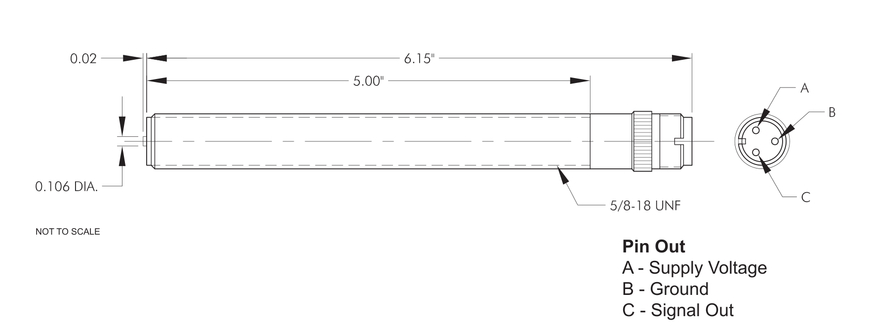 4-5019 Amplified Magnetic Pickup Technical Drawing