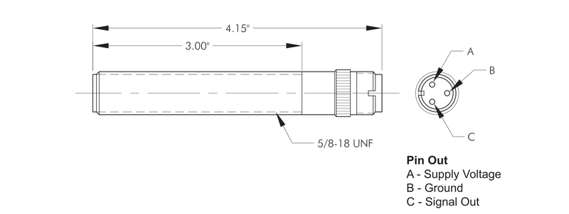 4-5031SE-24 Amplified Magnetic Pickup Technical Drawing